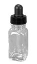 1 oz (30 cc) Square Glass Dropper Bottle