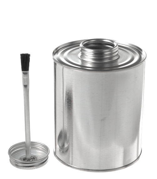 Screw Cap Can Quart Round Solvent or Utility Can w/Brush Cap