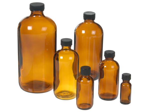Glass Jar 16 Oz Amber Boston Round Glass Jar 16 Oz Amber Boston Round