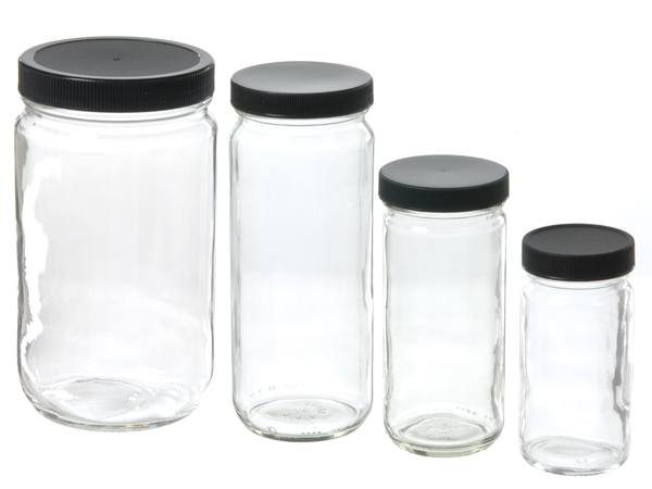 4oz Clear Glass Paragon Spice Jars (Red Flip & Sift Spice Cap) - 12/Case, Clear Type III 48-485