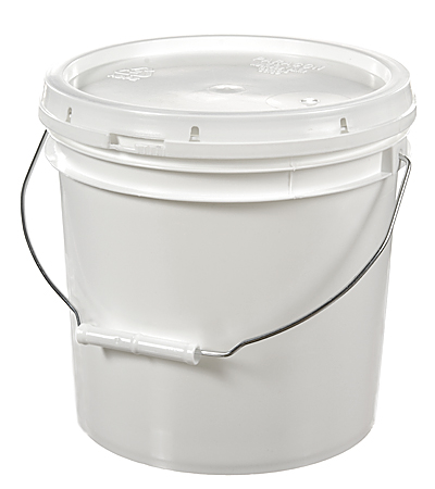 Plastic Pails with Handles: 2 Gallon White 60 mil Pail with