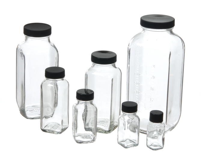 8 Ounce Square Glass Bottle