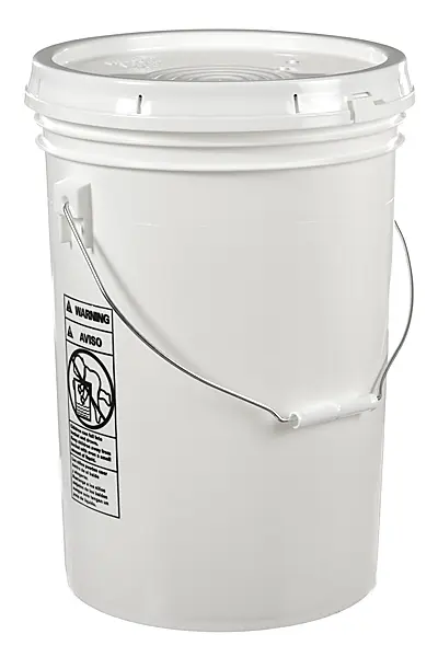 2 Gallon White HDPE Bucket & Lid