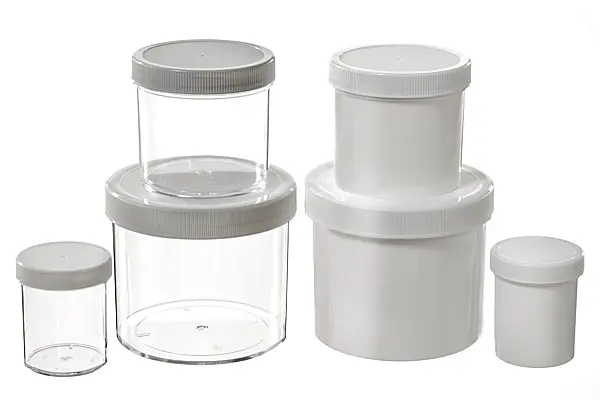 Bulk Plastic Jars, 120mL (4oz), Polystyrene, 58mm OD, Screw Caps