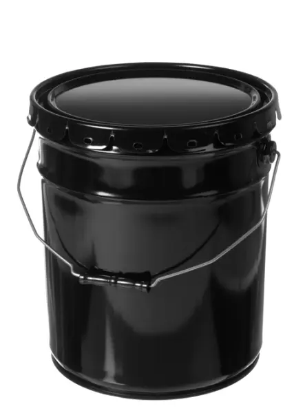 5 GALLON STEEL PAIL, OPEN HEAD, RUST INHIBITOR - BLACK