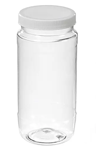 Clear Plastic Oblong Spice Jar 32 OZ