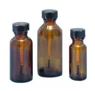 2 oz. Amber Boston Round with Brush Cap