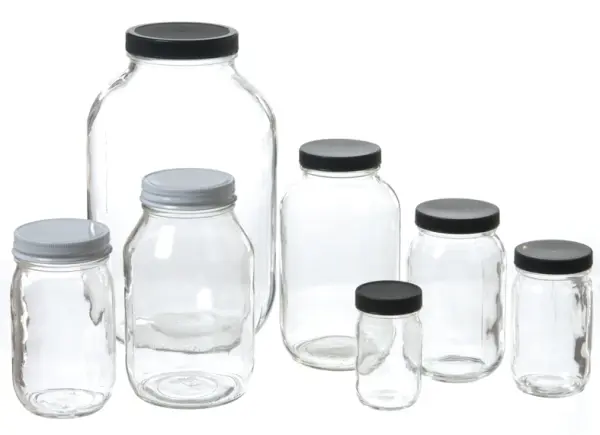 Wide-Mouth Glass Jars - 16 oz, Metal Cap