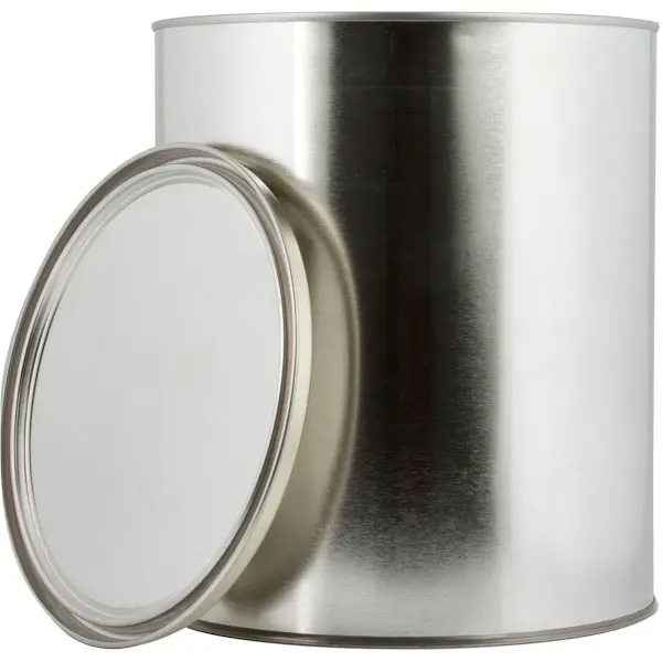 1 Quart Metal Paint Can with Lid, Gold Phenolic Lined, 4.875 H